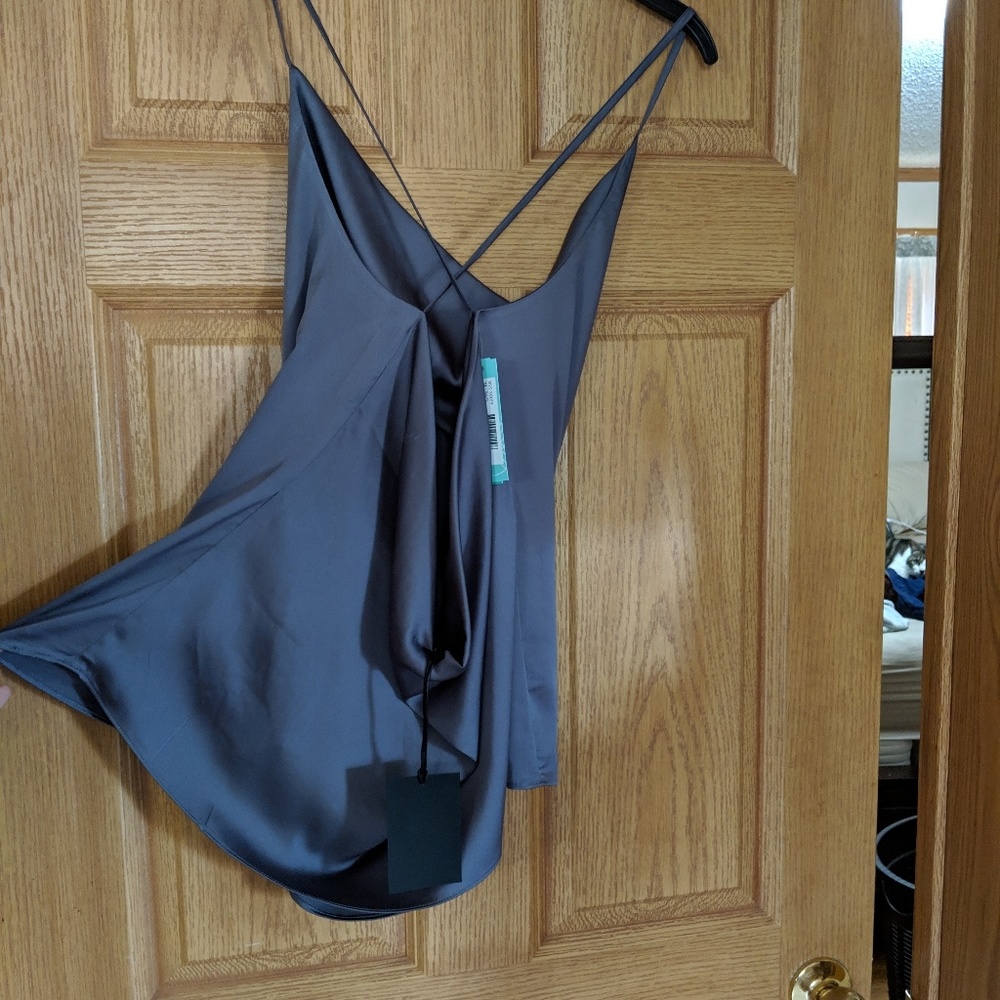 Grey Exposed Back Cami - Picture 2 of 4